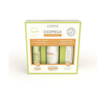 A-Derma Exomega Control Box POKLON ulje 100 ml + krema 400 ml + POKLON Dermalibour Cica krema 15 ml