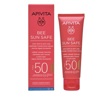 Apivita Bee Sun Safe Anti-Spot & Anti-Age tonirana krema protiv mrlja i starenja SPF50 50 ml – GOLDEN