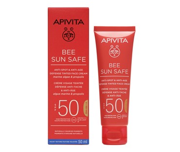 Apivita Bee Sun Safe Anti-Spot & Anti-Age tonirana krema protiv mrlja i starenja SPF50 50 ml – GOLDEN