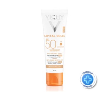 Vichy Capital Soleil tonirana zaštitna krema 3u1 SPF 50+ protiv tamnih mrlja 50 ml