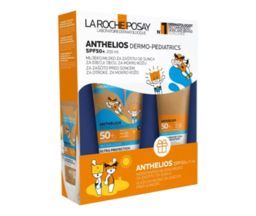 La Roche - Posay Anthelios Dermo pediatrics spf50+, wet skin losion za zaštitu od sunca za djecu 200 ml + hidratantni losion 75 ml