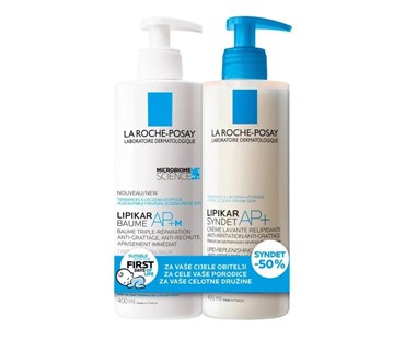 La Roche Posay paket lipikar balzam ap+m 400ml + syndet 400ml (-50%)